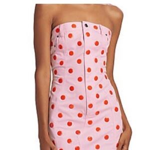 Area Star Pink Polka Dot Denim Dress